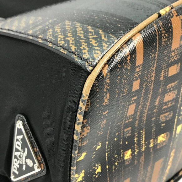 PRADA 1BZ038 triangle logo plate check backpack bag drawstring bag Backpack - Picture 14 of 14